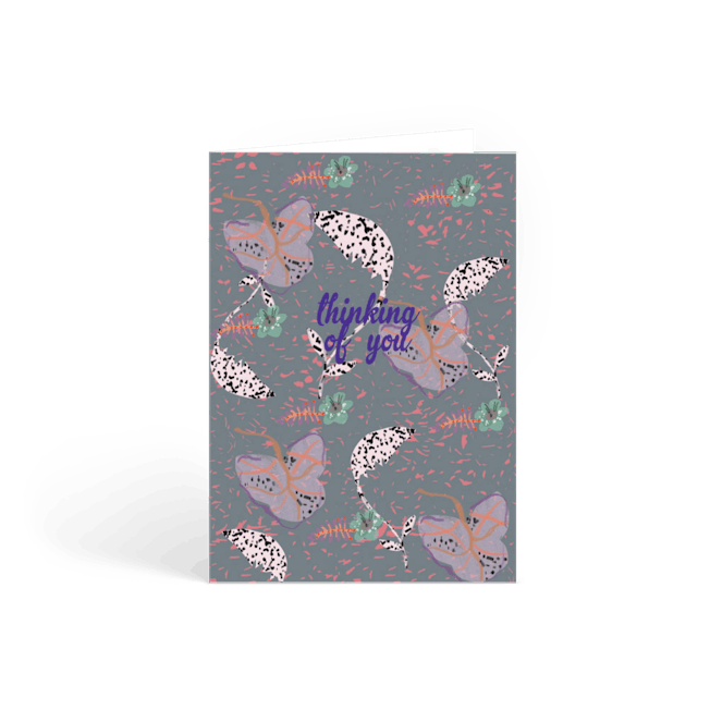 Thinking Of You Flower Card Papier