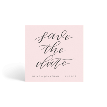 Save The Date Calligraphic Pink