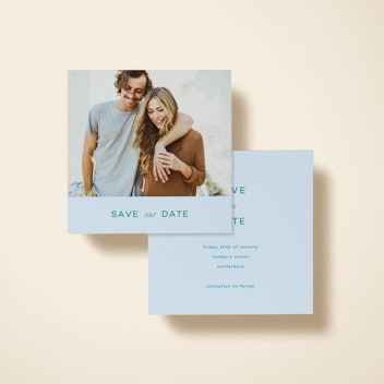 Pale Blue Save Our Date
