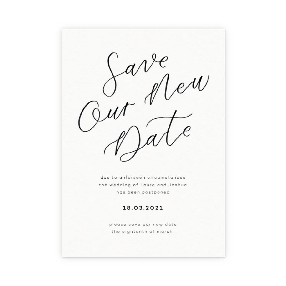Save Our New Date Calligraphy