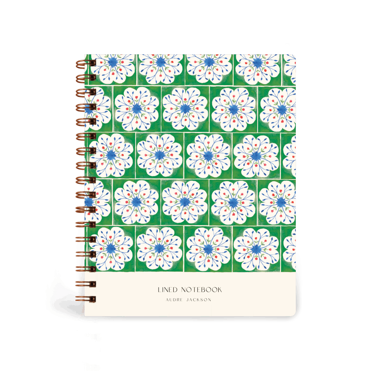 Floral Tiles Spiral Lined Notebook Papier floral-tiles-spiral-lined-notebook-papier