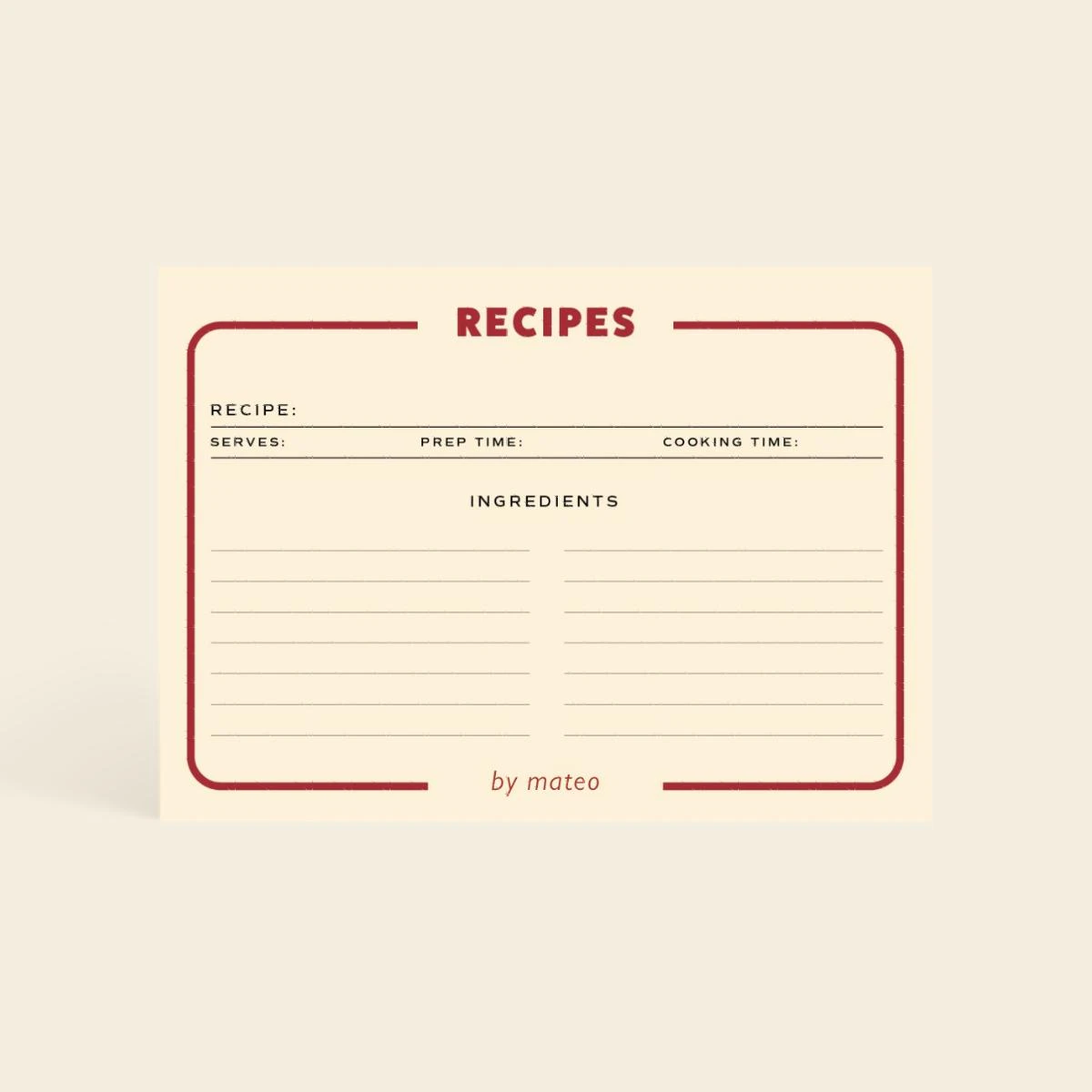 Double Cherry | Recipe Cards