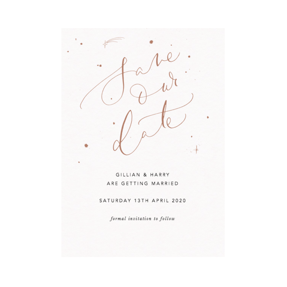 Save Our Date Starry Bronze