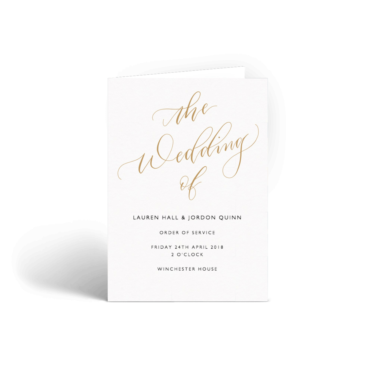 The Wedding Of Calligraphy Gold