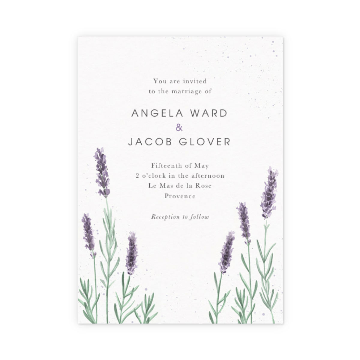 Lavande Wedding Invitation Papier Lavande Wedding Invitation Papier