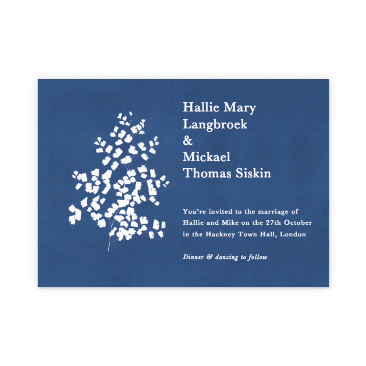 Wedding Invitations Rsvp Info Card Sets Papier Wedding Invitation Cyanotype