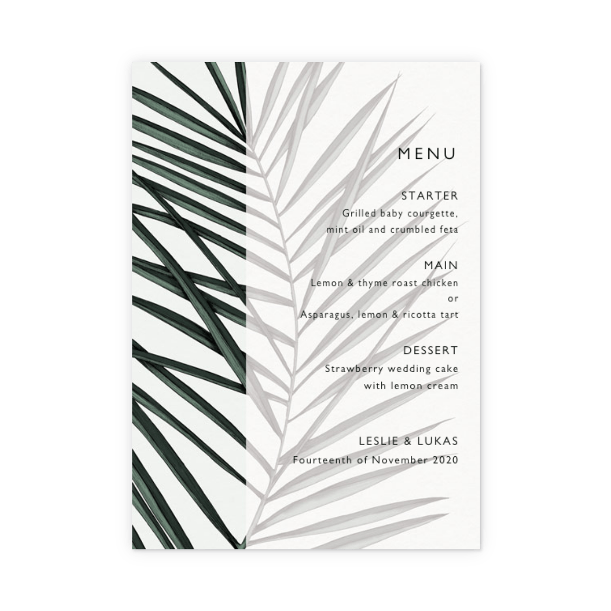 Palm Leaf Menu Papier Palm Leaf Menu Papier