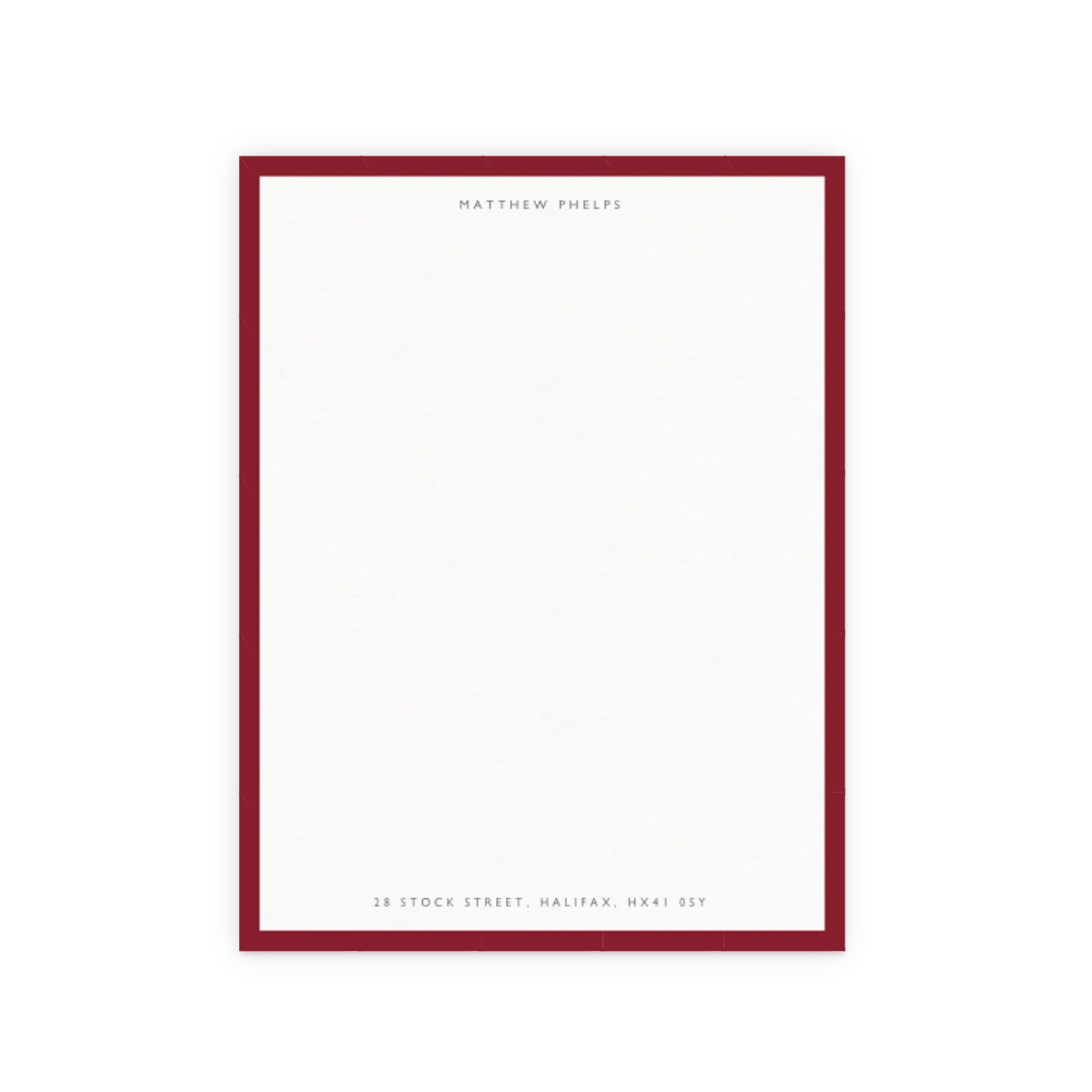 Burgundy Border Letter Writing Paper Papier