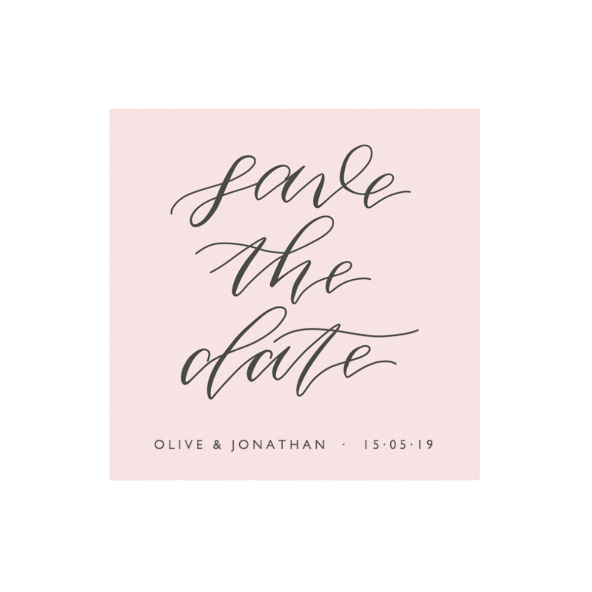 Save The Date Calligraphic Pink