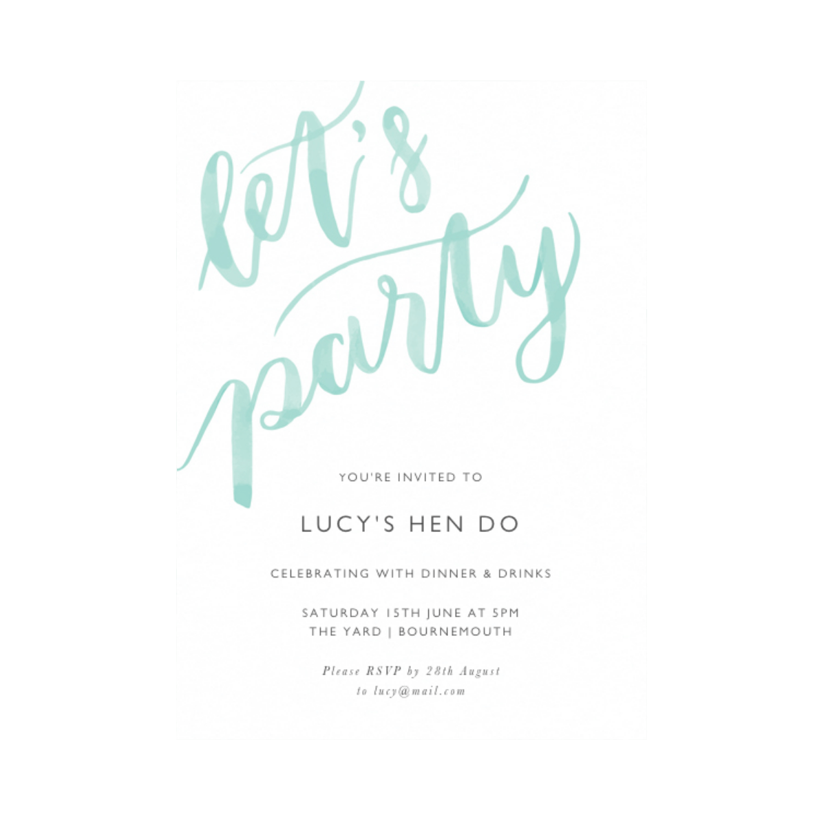 Let's Party Brush Lettering