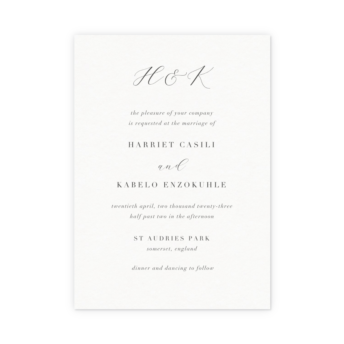 Simple Wedding Invitations Minimalist Papier